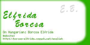 elfrida borcsa business card